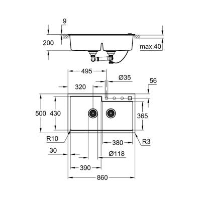 Grohe K500 Kompozit Eviye - 31649Ap0 - 2