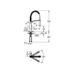 Grohe K7 Tek Kumandalı Eviye Bataryası - 31379Dc0 - 2