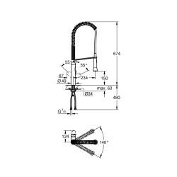 Grohe K7 Tek Kumandalı Eviye Bataryası - 32950000 - 2