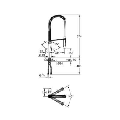 Grohe K7 Tek Kumandalı Eviye Bataryası - 32950Dc0 - 2