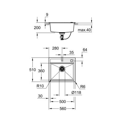 Grohe K700 Kompozit Eviye - 31651Ap0 - 2