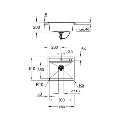 Grohe K700 Kompozit Eviye - 31651At0 - 2