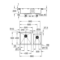 Grohe K700 Paslanmaz Çelik Eviye - 31855SD0 - 2