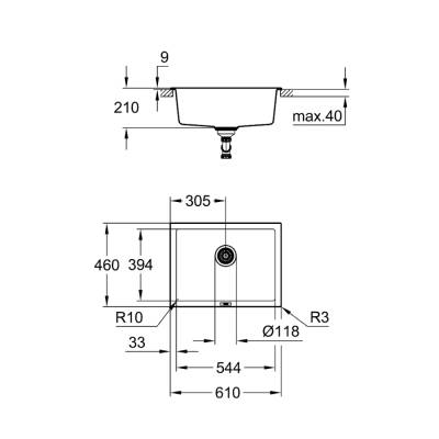 Grohe K700 Tezgahaltı Kompozit Eviye - 31655Ap0 - 2