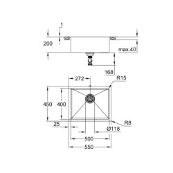 Grohe K700 Tezgahaltı Paslanmaz Çelik Eviye - 31574Sd1 - 2