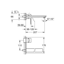 Grohe Lineare İki Delikli Lavabo BataryasıL-Boyut - 23444001 - 2