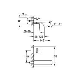 Grohe Lineare İki Delikli Lavabo BataryasıM-Boyut - 19409001 - 2