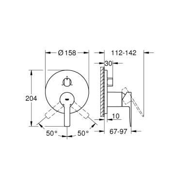 Grohe Lineare Tek Kumandalı 3 Yönlü Banyo Bataryası - 24095001 - 2