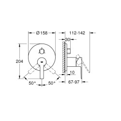 Grohe Lineare Tek Kumandalı 3 Yönlü Banyo Bataryası - 24095Dc1 - 2