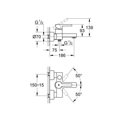 Grohe Lineare Tek Kumandalı Banyo Bataryası - 33849000 - 2