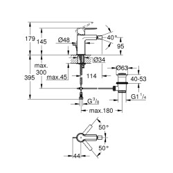 Grohe Lineare Tek Kumandalı Bide Bataryası S-Boyut - 33848Dc1 - 2