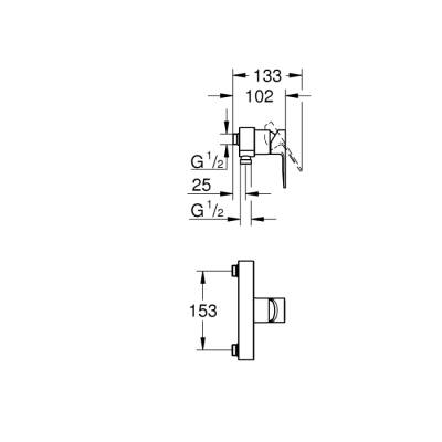 Grohe Lineare Tek Kumandalı Duş Bataryası - 23821001 - 2