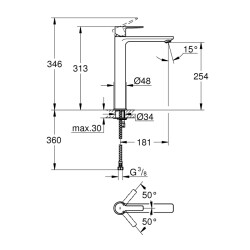 Grohe Lineare Tek Kumandalı Lavabo Bataryası Xl-Boyut - 23405Dc1 - 2