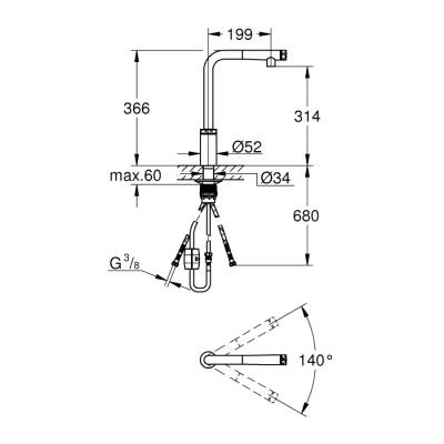 Grohe Minta Smartcontrol Eviye Bataryası - 31613Dc0 - 2