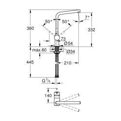 Grohe Minta Tek Kumandalı Eviye Bataryası - 31375Al0 - 2