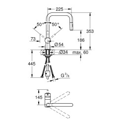 Grohe Minta Tek Kumandalı Eviye Bataryası - 32322A02 - 2