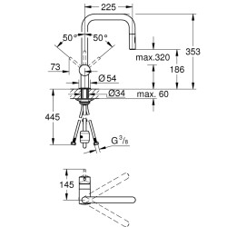 Grohe Minta Tek Kumandalı Eviye Bataryası - 32322DC2 - 2