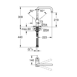 Grohe Minta Tek Kumandalı Eviye Bataryası - 32488A00 - 2