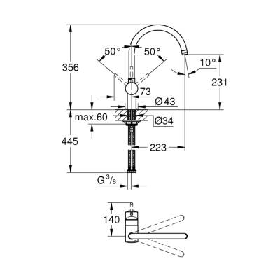 Grohe Minta Tek Kumandalı Eviye Bataryası - 32917A00 - 2