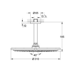 Grohe Rainshower Cosmopolitan 310 Tepe Duşu Seti 142 Mm, Tek Akışlı - 26067Al0 - 2