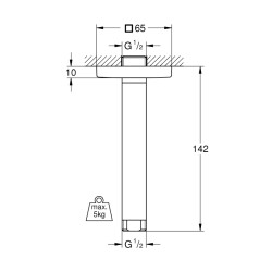 Grohe Rainshower Duş Başlığı Dirseği 142 Mm - 27485000 - 2