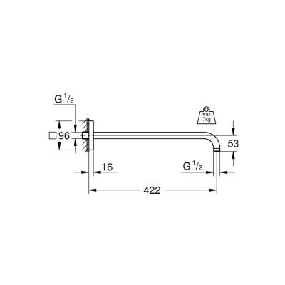 Grohe Rainshower Duş Kolu 422 Mm - 26145000 - 2