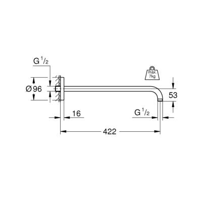 Grohe Rainshower Duş Kolu 422 Mm - 26146LS0 - 2