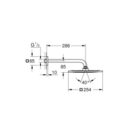 Grohe Rainshower F-Series 10 254 X 254 Tepe Duşu Seti 275 Mm, Tek Akışlı - 26070000 - 2