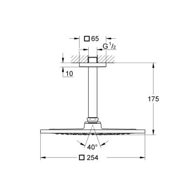 Grohe Rainshower F-Series 10 Tepe Duşu Seti 142 Mm, Tek Akışlı - 26071000 - 2