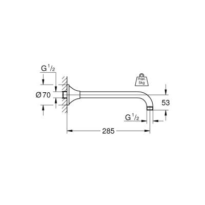 Grohe Rainshower Grandera Duş Başlığı Dirseği 285 Mm - 27986000 - 2