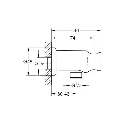 Grohe Rainshower Shower Outlet Elbow 12 With Holder - 26658000 - 2