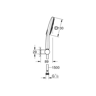 Grohe Rainshower Smartactive 130 Cube Duşu Seti 3 Akışlı - 26588000 - 2