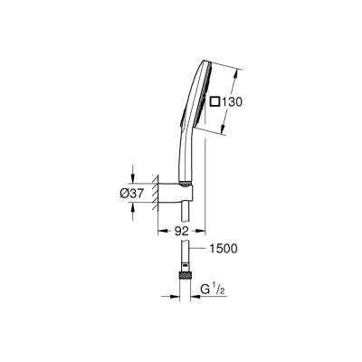 Grohe Rainshower Smartactive 130 Cube Duşu Seti 3 Akışlı - 26589000 - 2