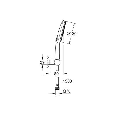 Grohe Rainshower Smartactive 130 Duşu Seti 3 Akışlı - 26580000 - 2