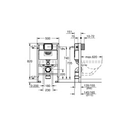 Grohe Rapid Sl Gömme Rezervuar, 0.82 M Montaj Yüksekliği - 38526000 - 2