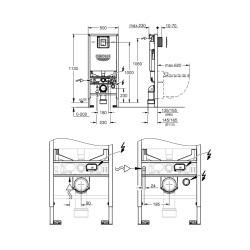 Grohe Rapid Slx 3Ü 1 Arada Wc Gömme Rezervuar Seti, 1.13 M Montaj Yüksekliği - 39603000 - 2