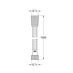 Grohe Relexaflex Metal Longlife Metal Duş Hortumu 1500 - 28143000 - 2