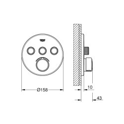 Grohe Smartcontrol 3 Valfli Akış Kontrollü Ankastre Duş Bataryası - 29146000 - 2