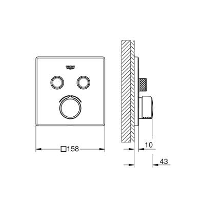 Grohe Smartcontrol Çift Valfli Akış Kontrollü Ankastre Duş Bataryası - 29148000 - 2