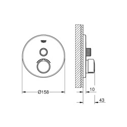 Grohe Smartcontrol Tek Valfli Akış Kontrollü Ankastre Duş Bataryası - 29144000 - 2