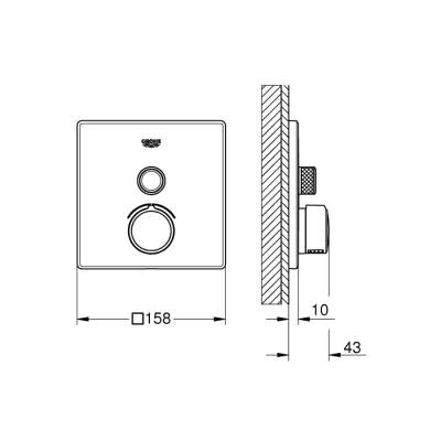 Grohe Smartcontrol Tek Valfli Akış Kontrollü Ankastre Duş Bataryası - 29147000 - 2