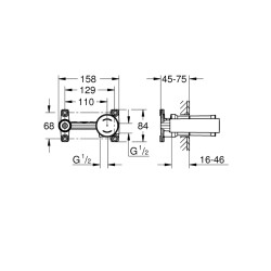 Grohe Tek Kumandalı Lavabo Bataryası 12, Universal Ankastre İç Gövde - 23571000 - 2