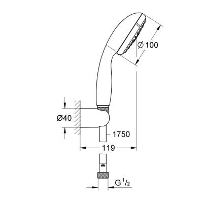 Grohe Tempesta 100 Duşu Seti 3 Akışlı - 27849001 - 2