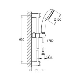 Grohe Tempesta 100 Sürgülü Duş Seti 2 Akışlı - 26803000 - 2