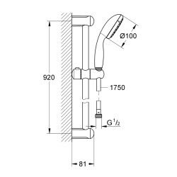 Grohe Tempesta 100 Sürgülü Duş Seti - 27854001 - 2