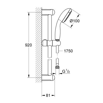 Grohe Tempesta 100 Sürgülü Duş Seti - 27854001 - 2