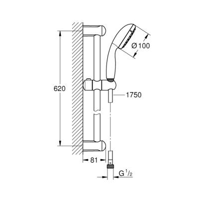 Grohe Tempesta 100 Sürgülü Duş Seti - 27924001 - 2