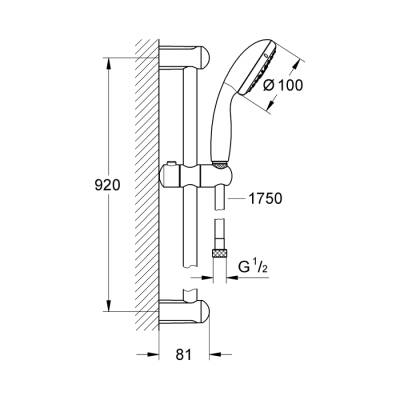 Grohe Tempesta 100 Sürgülü Duş Seti 3 Akışlı - 27796001 - 2