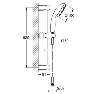 Grohe Tempesta 100 Sürgülü Duş Seti 3 Akışlı - 28789002 - 2