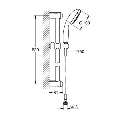 Grohe Tempesta 100 Sürgülü Duş Seti 4 Akışlı - 27645001 - 2